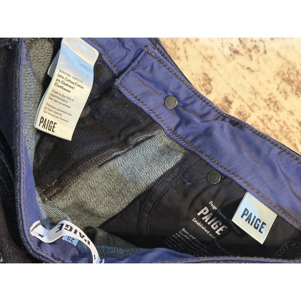 PAIGE Manhattan Bootcut Jeans Women’s 25 Dark Indigo NWT - Picture 9 of 11